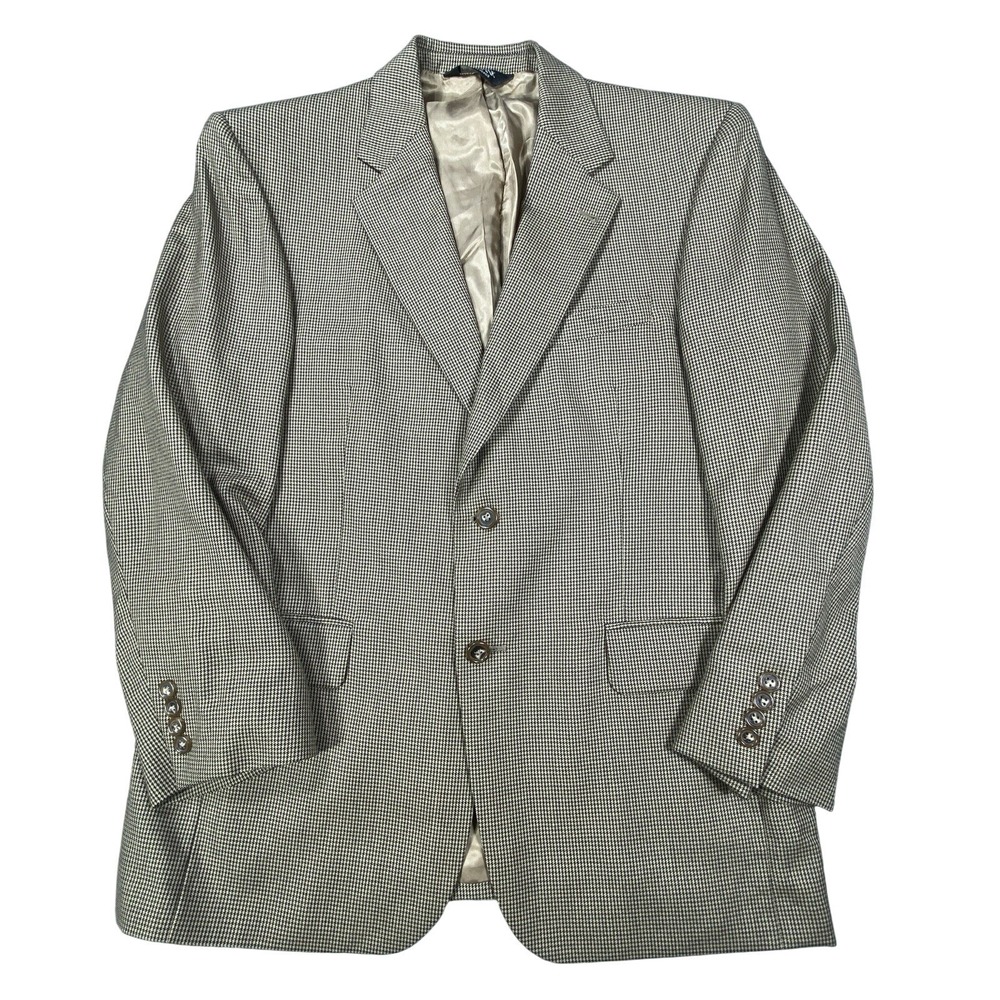 Jos A Bank Blazer Men's 40S Brown Jacket Sport Coat Houndstooth‎ 100% Wool Suit